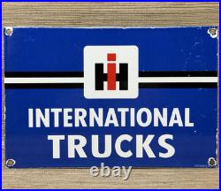 Vintage International Harvester Porcelain Dealership Sign Gas Sales Service Oil