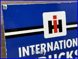 Vintage International Harvester Porcelain Dealership Sign Gas Sales Service Oil