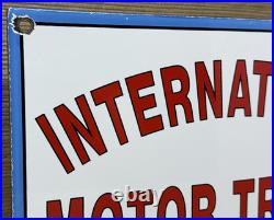 Vintage International Harvester Porcelain Dealership Sign Gas Sales Service Oil