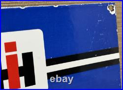 Vintage International Harvester Porcelain Dealership Sign Gas Sales Service Oil