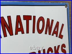 Vintage International Harvester Porcelain Dealership Sign Gas Sales Service Oil