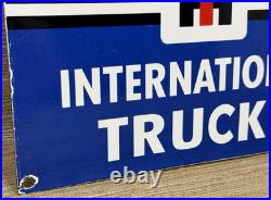 Vintage International Harvester Porcelain Dealership Sign Gas Sales Service Oil