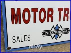 Vintage International Harvester Porcelain Dealership Sign Gas Sales Service Oil Vintage International Harvester Porcelain Dealership Sign Gas Sales Service Oil