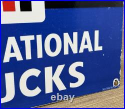 Vintage International Harvester Porcelain Dealership Sign Gas Sales Service Oil