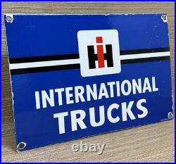 Vintage International Harvester Porcelain Dealership Sign Gas Sales Service Oil