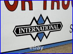 Vintage International Harvester Porcelain Dealership Sign Gas Sales Service Oil