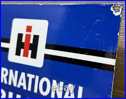 Vintage International Harvester Porcelain Dealership Sign Gas Sales Service Oil