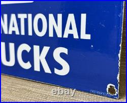 Vintage International Harvester Porcelain Dealership Sign Gas Sales Service Oil