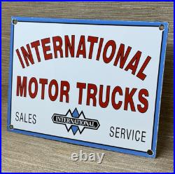 Vintage International Harvester Porcelain Dealership Sign Gas Sales Service Oil