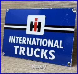 Vintage International Harvester Porcelain Dealership Sign Gas Sales Service Oil