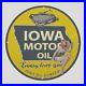 Vintage Iowa Motor Oil 1930 Oil Porcelain Gas Pump Sign