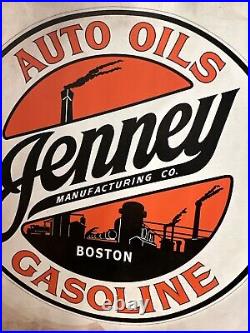 Vintage JENNY Gasoline Auto Oil Advertising Decal Sticker Boston 10 Inch Rare