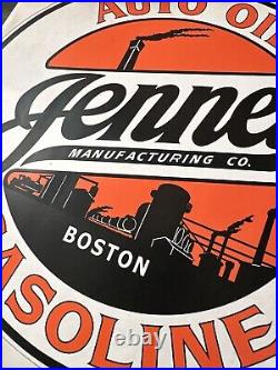 Vintage JENNY Gasoline Auto Oil Advertising Decal Sticker Boston 10 Inch Rare