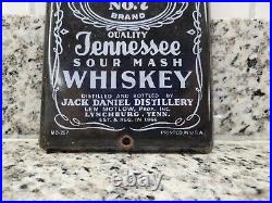 Vintage Jack Daniels Porcelain Sign Whiskey Bar Liquor Bourbon Alcohol Gas Oil