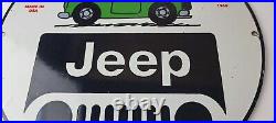 Vintage Jeep Sign Snoopy Peanuts Sign 4 WD Vehicles Gas Pump Porcelain Sign