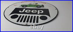 Vintage Jeep Sign Snoopy Peanuts Sign 4 WD Vehicles Gas Pump Porcelain Sign