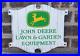 Vintage John Deere Porcelain Metal Sign Rare Dealer Tractor Sales Farm Corn Ad