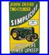 Vintage John Deere Tractor Porcelain Sign Service Gas Oil Dealership Farm