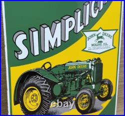 Vintage John Deere Tractor Porcelain Sign Service Gas Oil Dealership Farm Vintage John Deere Tractor Porcelain Sign Service Gas Oil Dealership Farm
