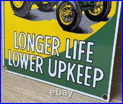 Vintage John Deere Tractor Porcelain Sign Service Gas Oil Dealership Farm Vintage John Deere Tractor Porcelain Sign Service Gas Oil Dealership Farm