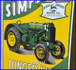 Vintage John Deere Tractor Porcelain Sign Service Gas Oil Dealership Farm Vintage John Deere Tractor Porcelain Sign Service Gas Oil Dealership Farm
