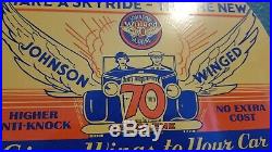 Vintage Johnson Gasoline Porcelain Gas Oil Auto Wings Service Station Pump Sign