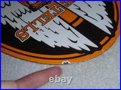 Vintage Johnson Time Tells Motor Oil Chicago Illinois 16.5 Porcelain Metal Sign