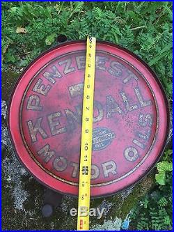 Vintage KENDALL Penzbest Motor Oil 5 Gal Gas Station Rocker Can Sign