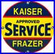 Vintage Kaiser Frazer Porcelain Dealership Sign Approved Service Gas Oil Auto