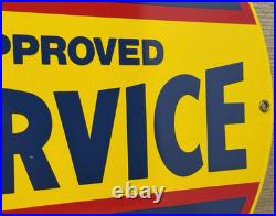 Vintage Kaiser Frazer Porcelain Dealership Sign Approved Service Gas Oil Auto