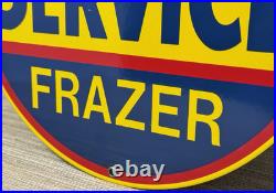 Vintage Kaiser Frazer Porcelain Dealership Sign Approved Service Gas Oil Auto