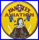 Vintage Kanotex Aviation Porcelain Sign Gasoline Gas Station Pump Plate Service