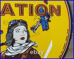Vintage Kanotex Aviation Porcelain Sign Gasoline Gas Station Pump Plate Service Vintage Kanotex Aviation Porcelain Sign Gasoline Gas Station Pump Plate Service