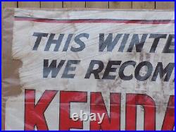 Vintage Kendall Motor Oil Cloth Gas Station Banner