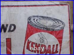 Vintage Kendall Motor Oil Cloth Gas Station Banner