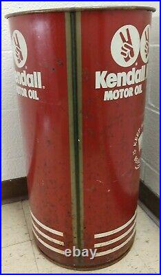 Vintage Kendall Motor Oil Oil Drum Trash Can 1988, Oil Drop Graphics, COOL