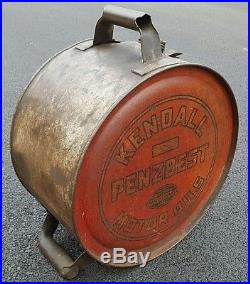 Vintage Kendall Motor Oil Penzbest 100% Pure Pennsylvania 5 Gallon Rocker Can