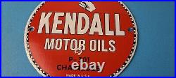 Vintage Kendall Motor Oils Sign Gasoline Service Gas Pump Porcelain Sign