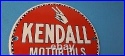 Vintage Kendall Motor Oils Sign Gasoline Service Gas Pump Porcelain Sign