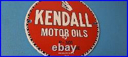 Vintage Kendall Motor Oils Sign Gasoline Service Gas Pump Porcelain Sign