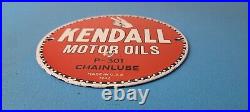 Vintage Kendall Motor Oils Sign Gasoline Service Gas Pump Porcelain Sign