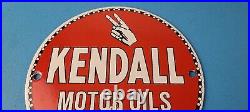 Vintage Kendall Motor Oils Sign Gasoline Service Gas Pump Porcelain Sign