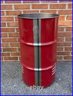 Vintage Kendall Oil Barrel Drum Trash Can Garage Art Shop Motor Oil Sign