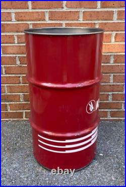 Vintage Kendall Oil Barrel Drum Trash Can Garage Art Shop Motor Oil Sign