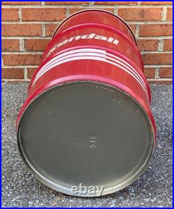 Vintage Kendall Oil Barrel Drum Trash Can Garage Art Shop Motor Oil Sign