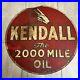 Vintage Kendall The 2000 Mile Oil Sign Patina Double Sided 24 Advertising