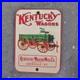 Vintage Kentucky Wagons Ky Old Us Gasoline Oil Gas Pump Enamel Porcelain Sign