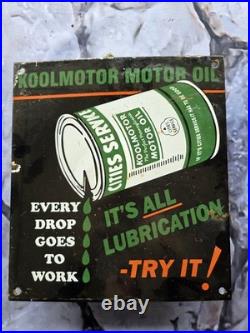 Vintage Koolmotor Motor Lubrication Porcelain Sign 10×9