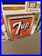 Vintage Large 7 Up Metal Sign Rusty Gold GAS OIL SODA COLA