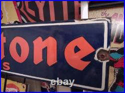 Vintage Large Firestone Tires Auto Advertising Porcelain Service Sign Gas Oil Vintage Large Firestone Tires Auto Advertising Porcelain Service Sign Gas Oil
